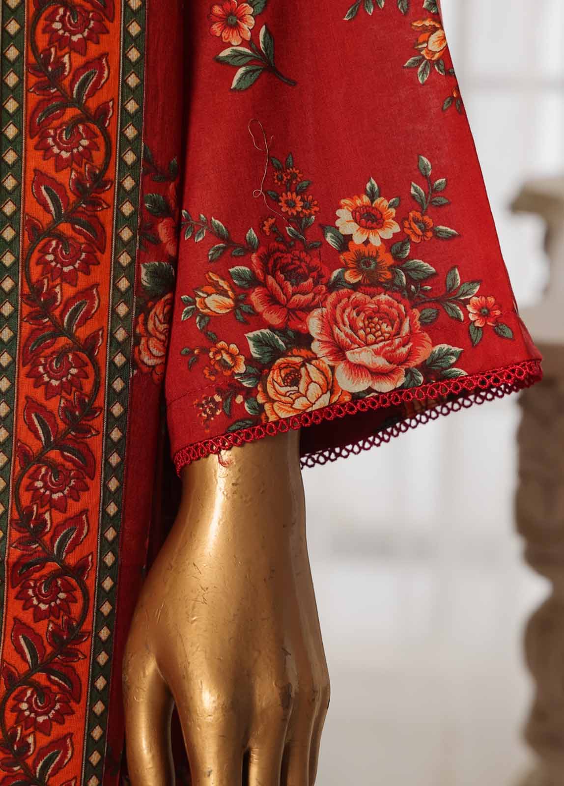 Bin Saeed Fabric - NSM-003- 3 Piece Printed Stitched Suit