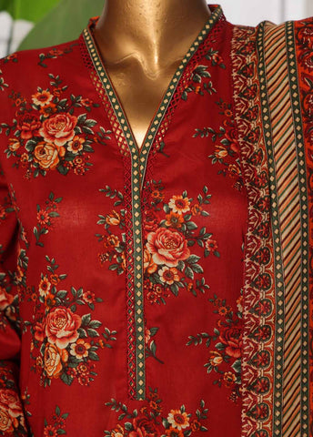 Bin Saeed Fabric - NSM-003- 3 Piece Printed Stitched Suit