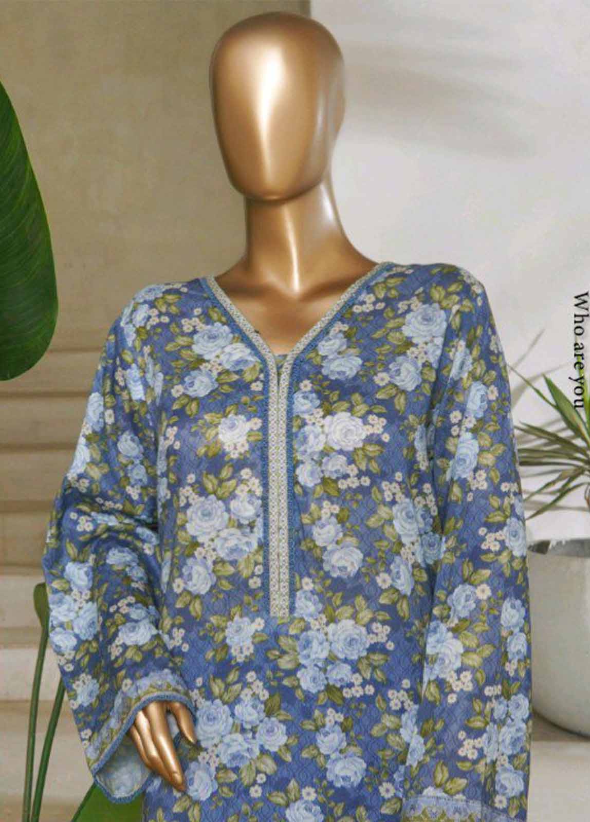 Bin Saeed Fabric - NSM-0046-PR R1-4- 3 Piece Printed Stitched Suit