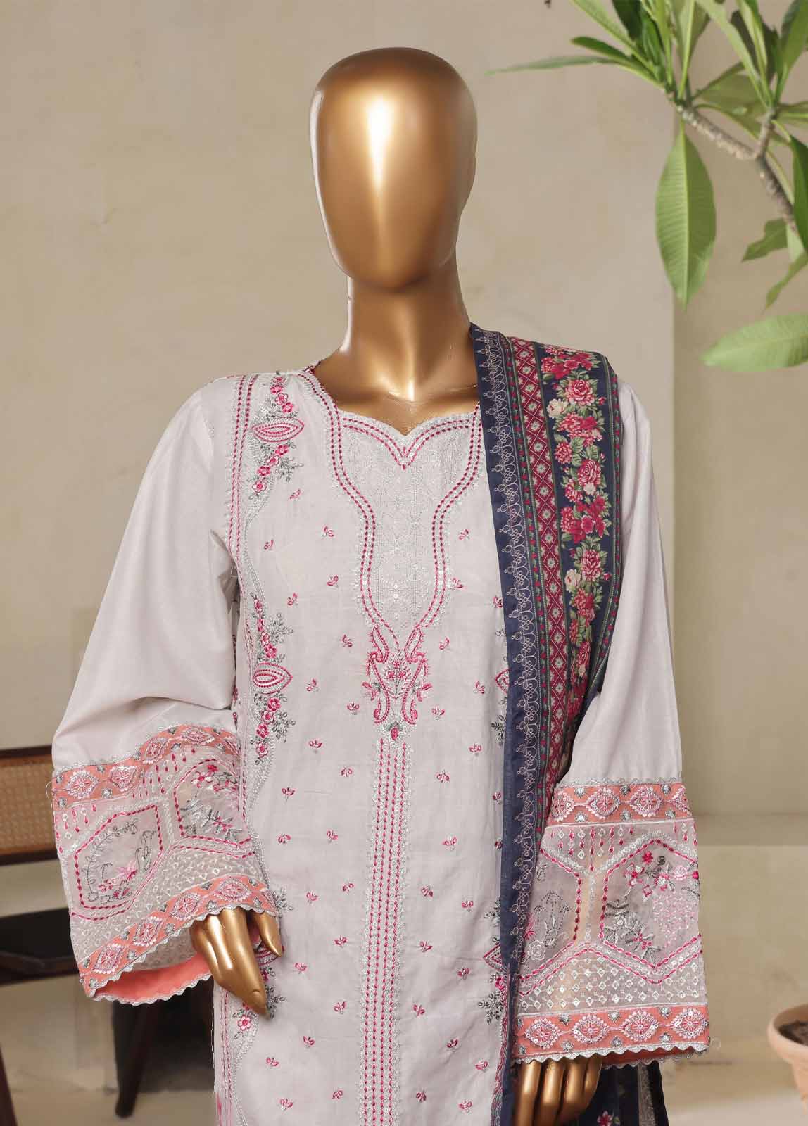 Bin Saeed Fabric - NSM-007-EMB- 3 Piece Luxury Embroidered Stitched Suit
