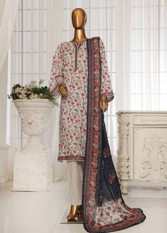 Bin Saeed Fabric - NSM-007- 3 Piece Printed Stitched Suit