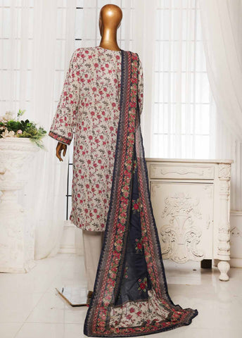 Bin Saeed Fabric - NSM-007- 3 Piece Printed Stitched Suit