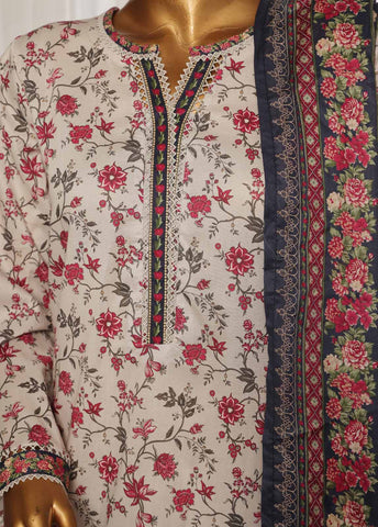 Bin Saeed Fabric - NSM-007- 3 Piece Printed Stitched Suit