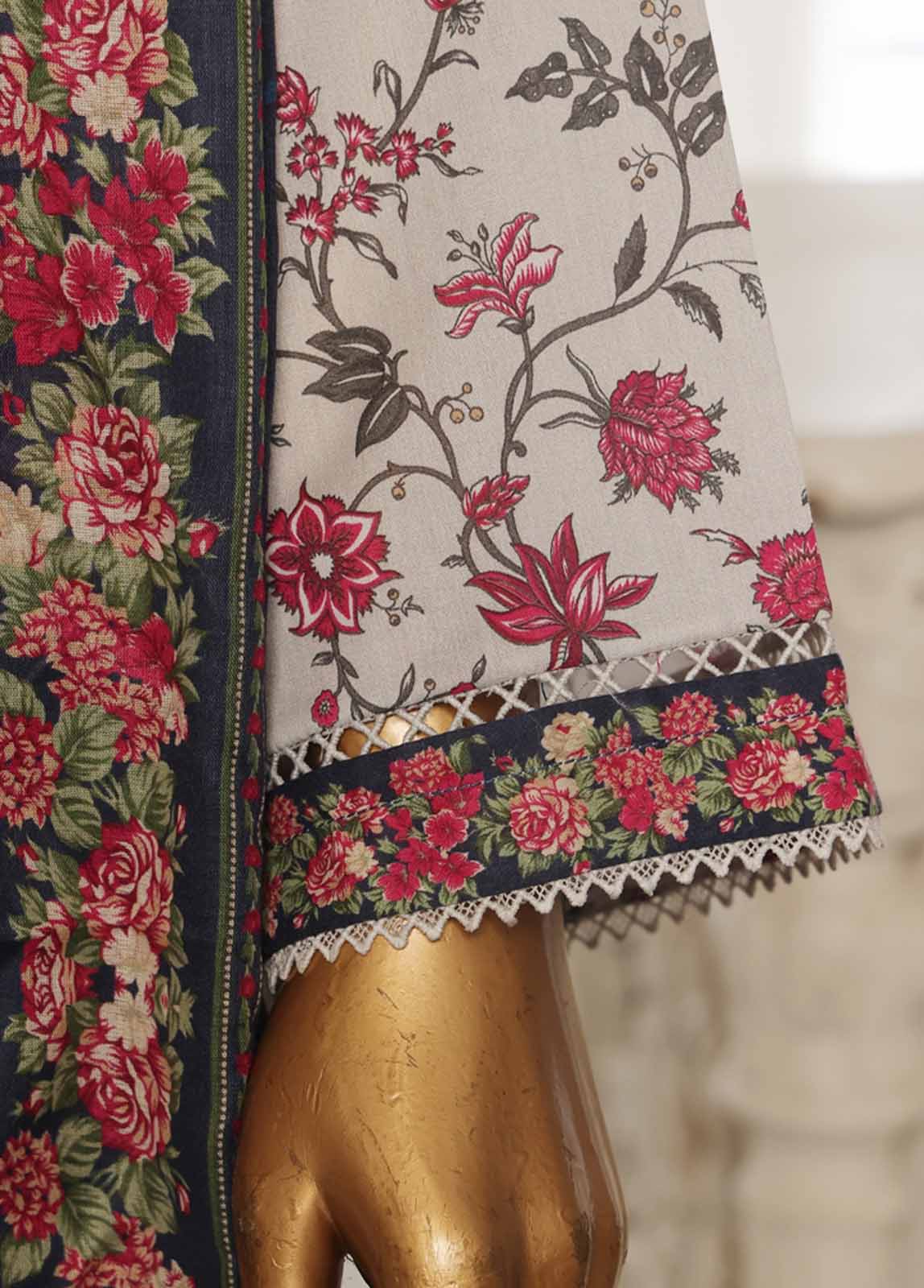 Bin Saeed Fabric - NSM-007- 3 Piece Printed Stitched Suit