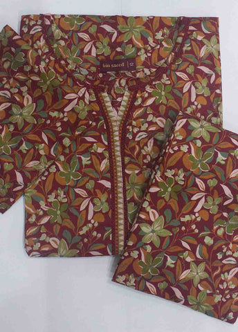 Bin Saeed Fabric - NSM-0088- 2 Piece Printed Cotton Stitched Co Ords