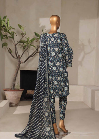 Bin Saeed Fabric - NSM-0091- 3 Piece Printed Stitched Suit
