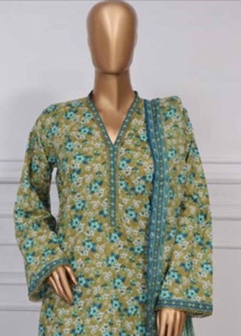 Bin Saeed Fabric - NSM-0100- 3 Piece Printed Farshi Shalwar Suit