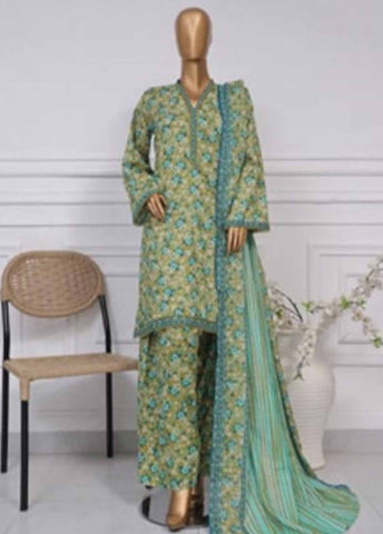 Bin Saeed Fabric - NSM-0100- 3 Piece Printed Farshi Shalwar Suit