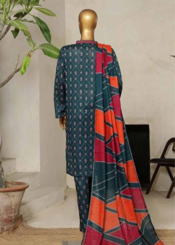 Bin Saeed Fabric - NSM-0102- 3 Piece Printed Stitched Suit