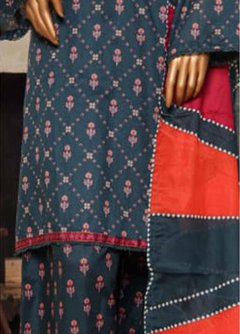 Bin Saeed Fabric - NSM-0102 F- 3 Piece Printed Farshi Shalwar Suit