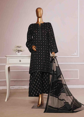 Bin Saeed Fabric - NSM-0103- 3 Piece Printed Farshi Shalwar Suit
