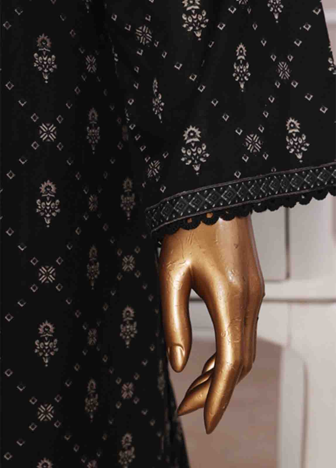 Bin Saeed Fabric - NSM-0103- 3 Piece Printed Farshi Shalwar Suit