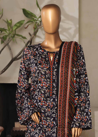 Bin Saeed Fabric - NSM-0111- 3 Piece Printed Stitched Suit