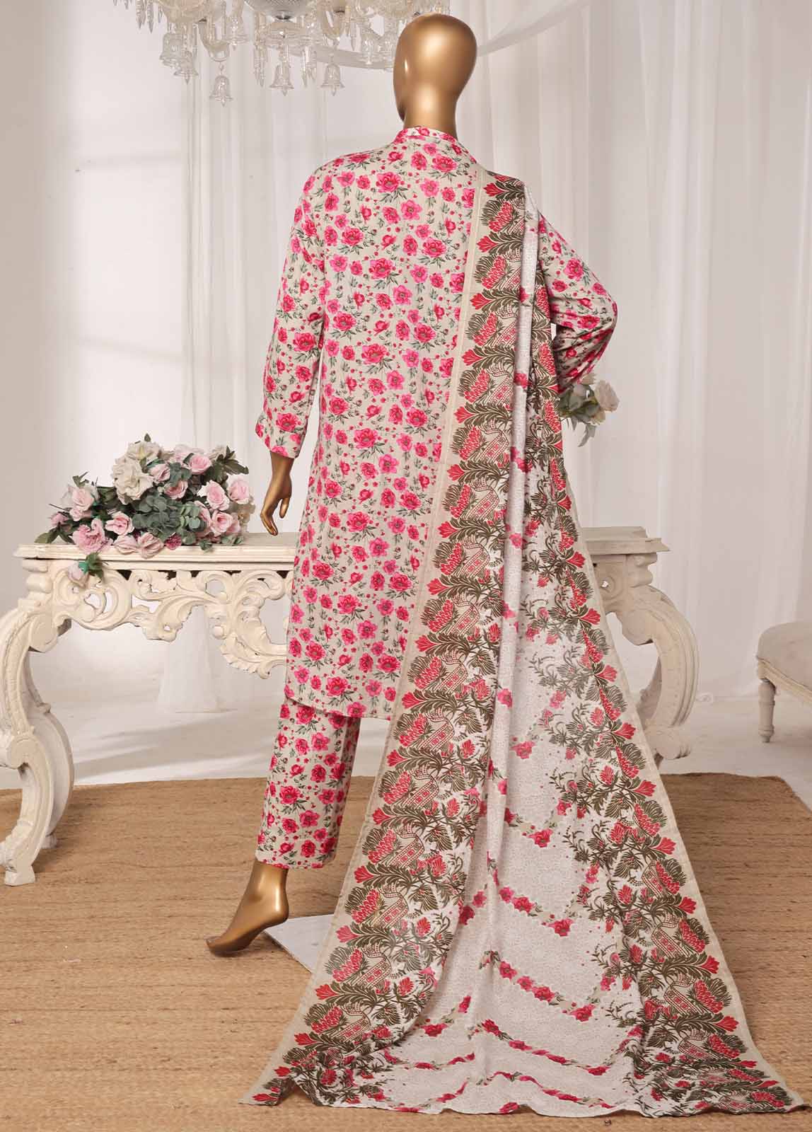 NSM-0112-PR R1-4- 3 Piece Printed Stitched Suit