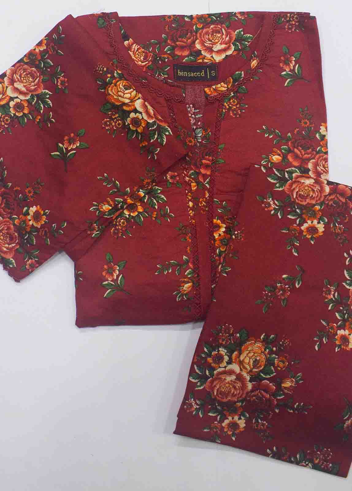 Bin Saeed Fabric - NSM-0114- 2 Piece Printed Cotton Stitched Co Ords