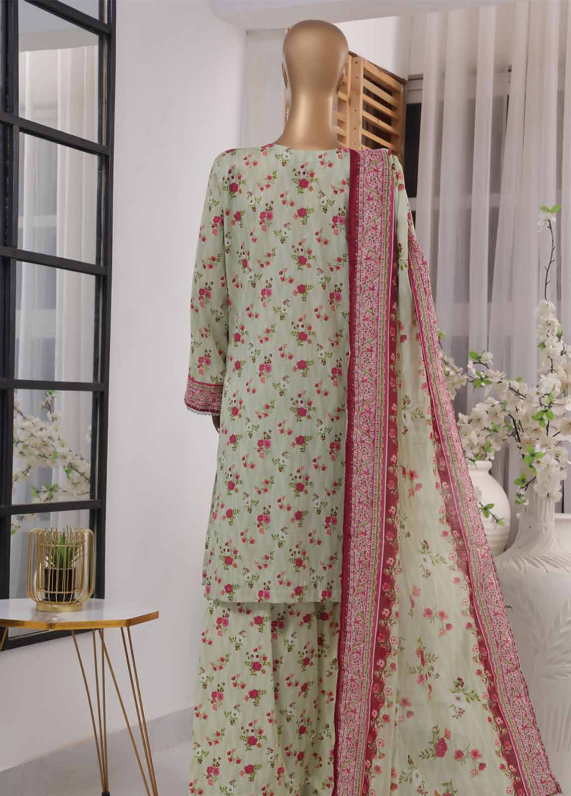 NSM-0115- 3 Piece Printed Farshi Shalwar Suit