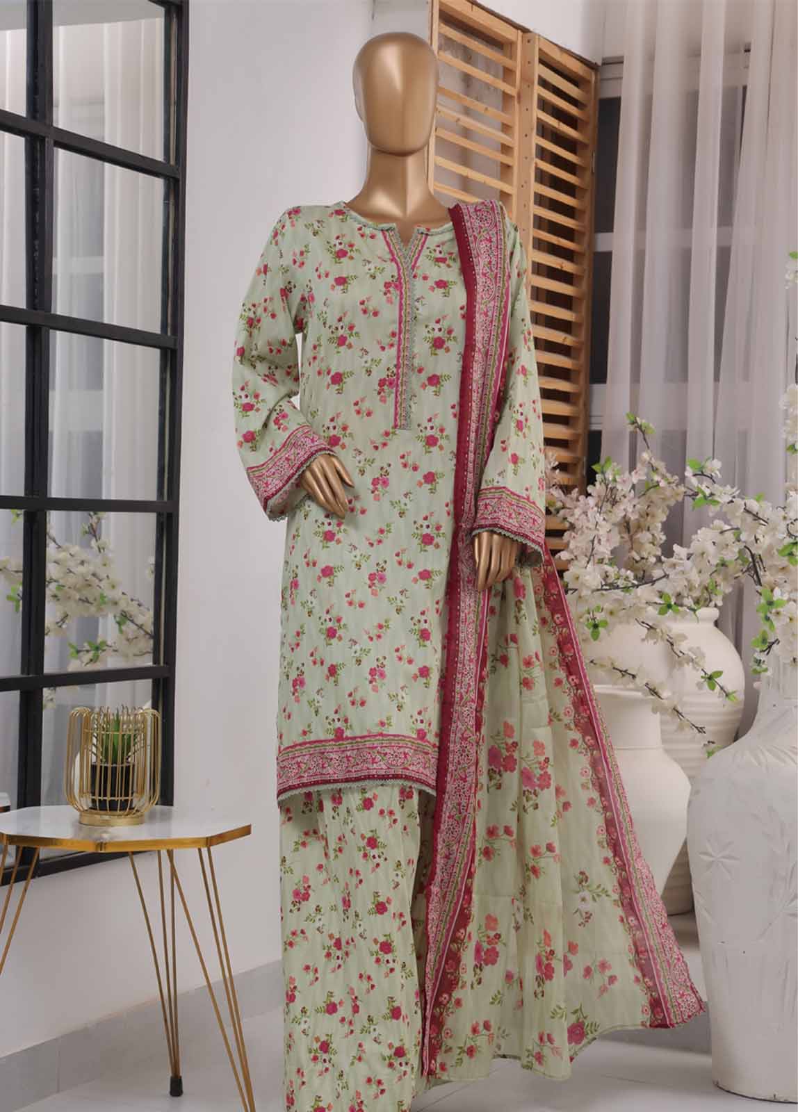 NSM-0115- 3 Piece Printed Farshi Shalwar Suit