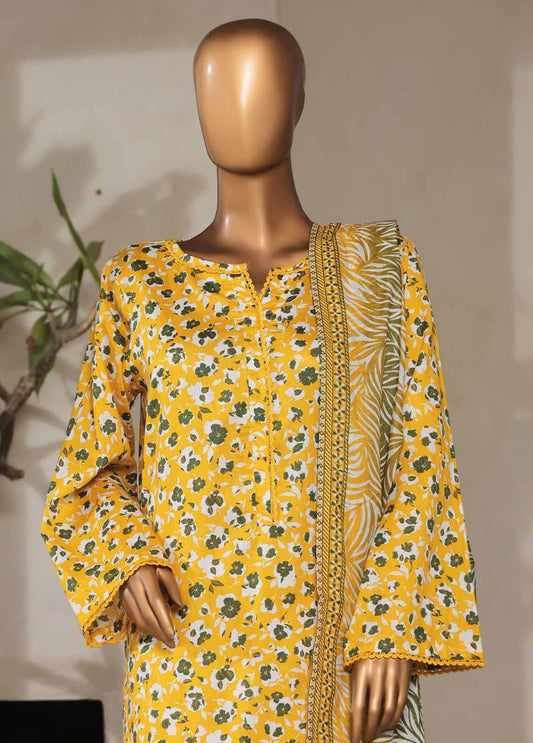 NSM-0119- 3 Piece Printed Stitched Suit