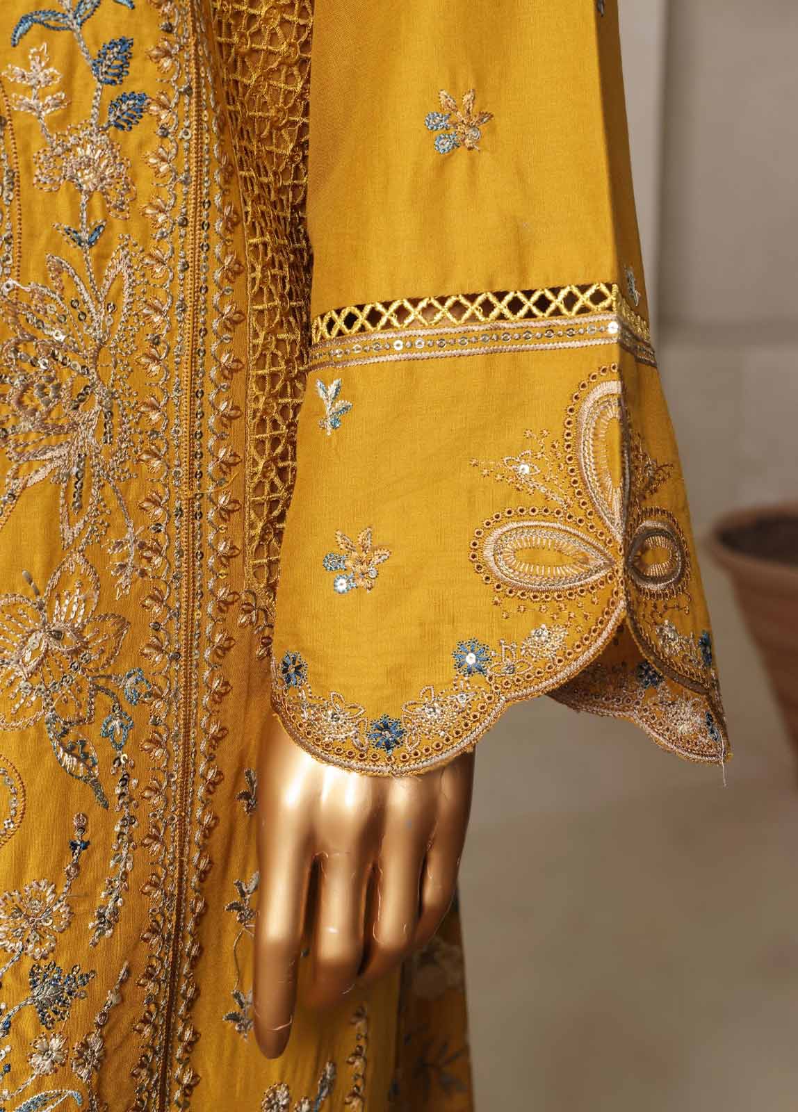 Bin Saeed Fabric - NSM-012-DEMB- 3 Piece Luxury Embroidered Stitched Suit