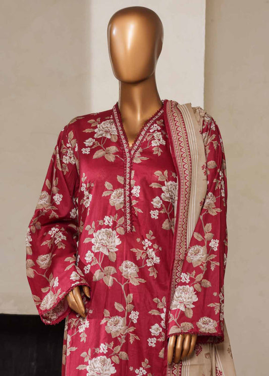 NSM-0122- 3 Piece Printed Stitched Suit