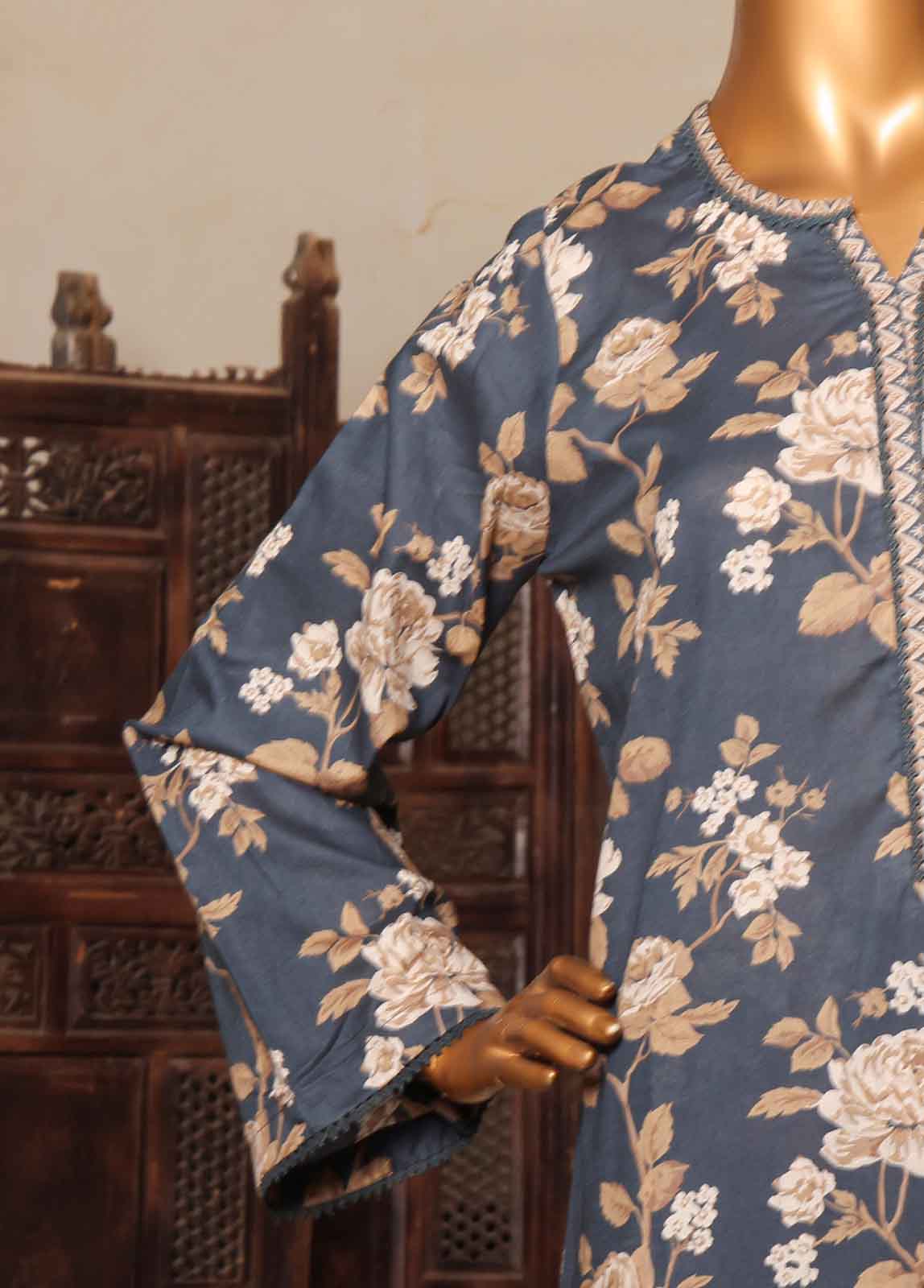 Bin Saeed Fabric - NSM-0123-PR-R2-5- 3 Piece Printed Stitched Suit
