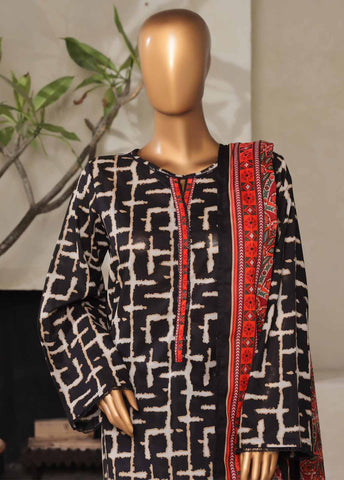 Bin Saeed Fabric - NSM-0125- 3 Piece Printed Stitched Suit