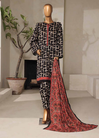Bin Saeed Fabric - NSM-0125- 3 Piece Printed Stitched Suit