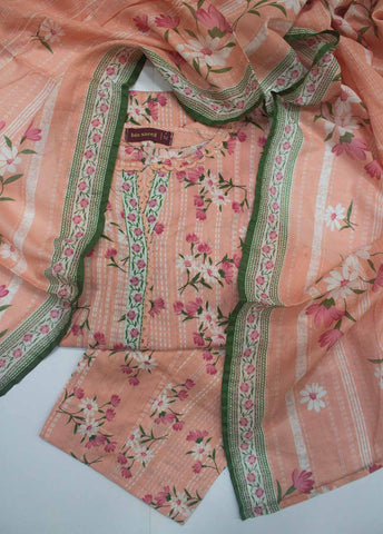 Bin Saeed Fabric - NSM-0129-PR- 3 Piece Printed Stitched Suit