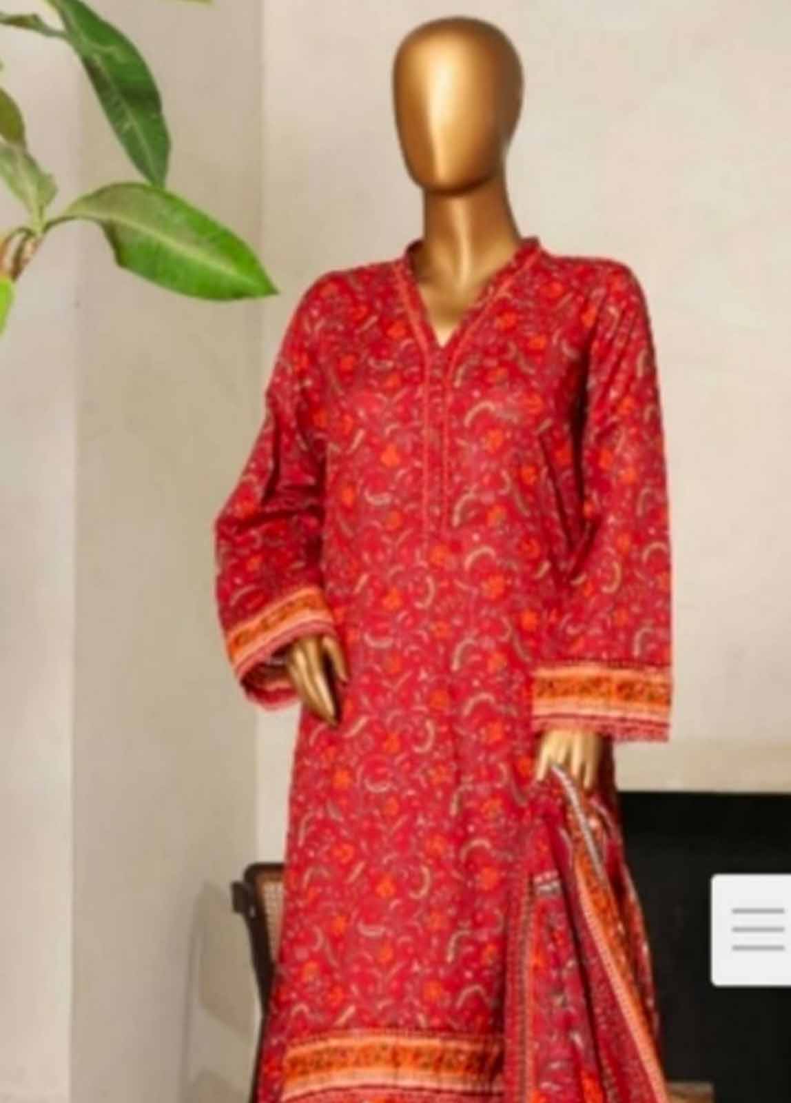 Bin Saeed Fabric - NSM-0131-PR- 3 Piece Printed Stitched Suit