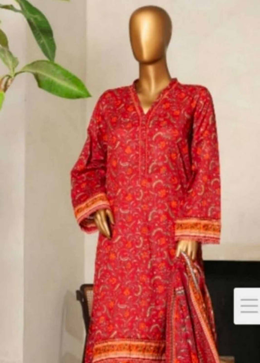 Bin Saeed Fabric - NSM-0131-PR- 3 Piece Printed Stitched Suit