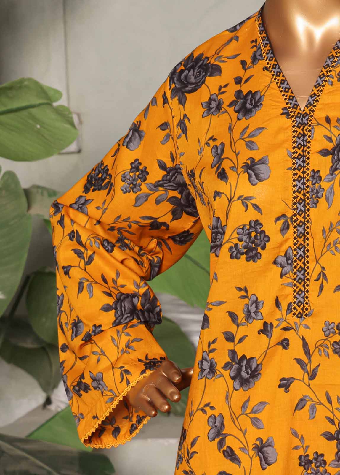 Bin Saeed Fabric - NSM-0132-PR R1-4- 3 Piece Printed Stitched Suit