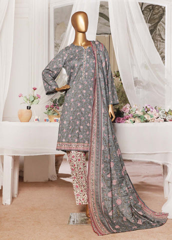 Bin Saeed Fabric - NSM-0133- 3 Piece Printed Stitched Suit