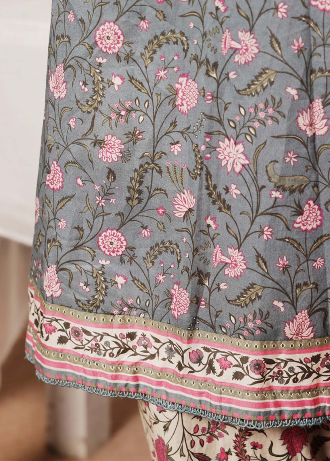 Bin Saeed Fabric - NSM-0133- 3 Piece Printed Stitched Suit
