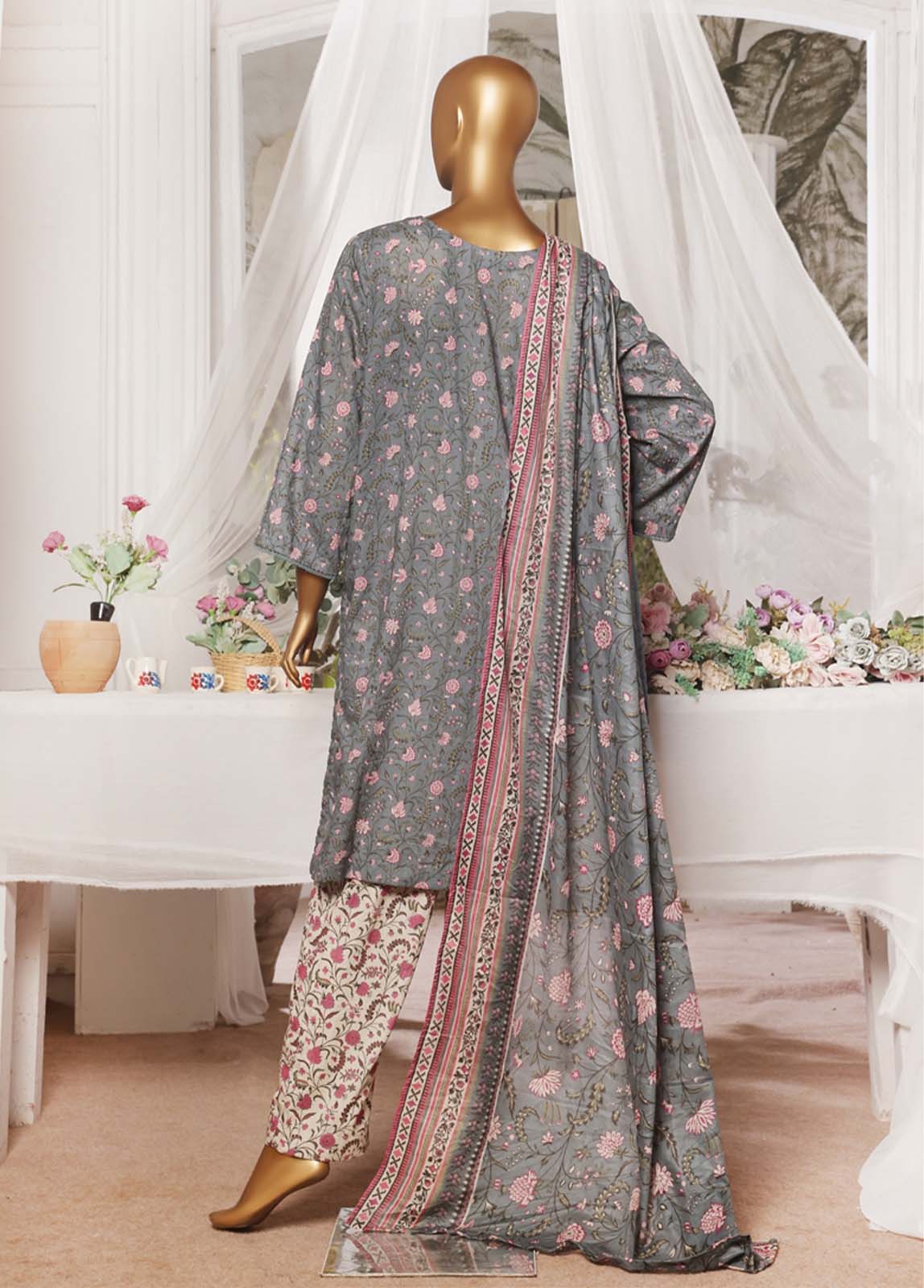 NSM-0133- 3 Piece Printed Stitched Suit