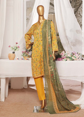 Bin Saeed Fabric - NSM-0142- 3 Piece Printed Stitched Suit