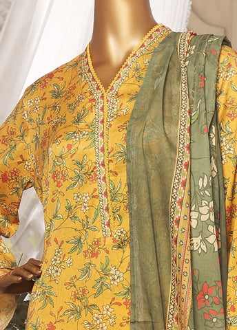 Bin Saeed Fabric - NSM-0142- 3 Piece Printed Stitched Suit