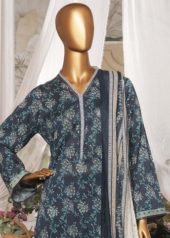 Bin Saeed Fabric - NSM-0152- 3 Piece Printed Stitched Suit