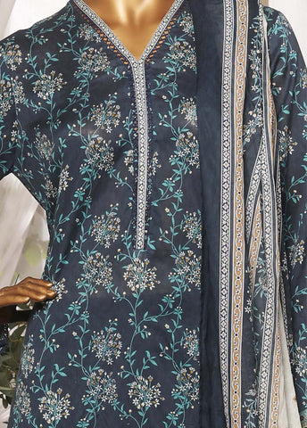 Bin Saeed Fabric - NSM-0152- 3 Piece Printed Stitched Suit