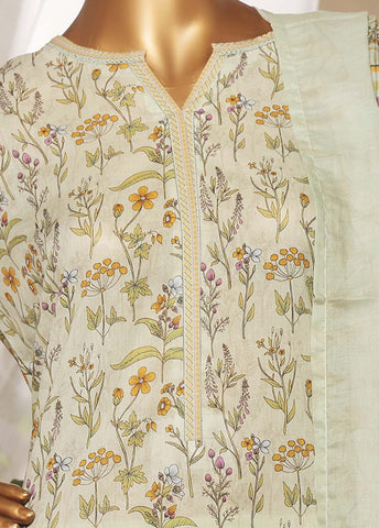 Bin Saeed Fabric - NSM-0154- 3 Piece Printed Stitched Suit
