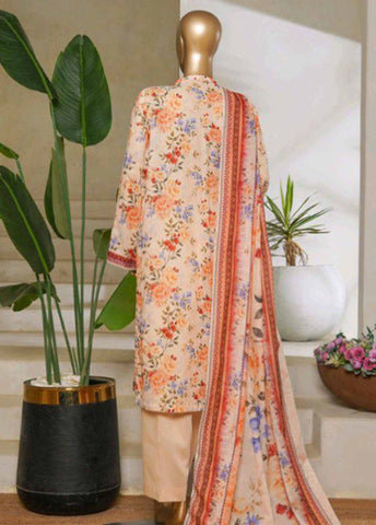 Bin Saeed Fabric - NSM-0156-PR R1-4- 3 Piece Printed Stitched Suit