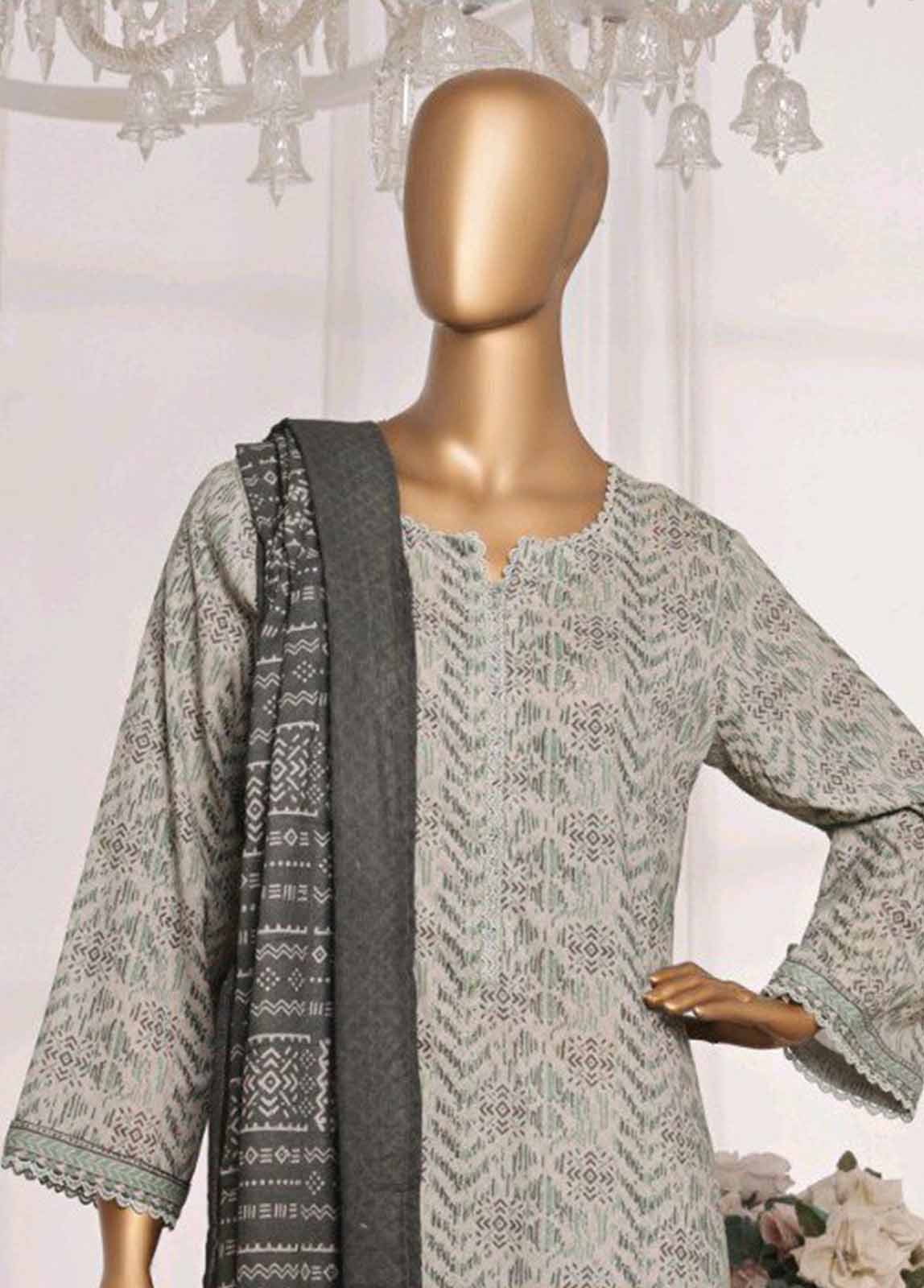 Bin Saeed Fabric - NSM-0157 R-05- 3 Piece Printed Stitched Suit