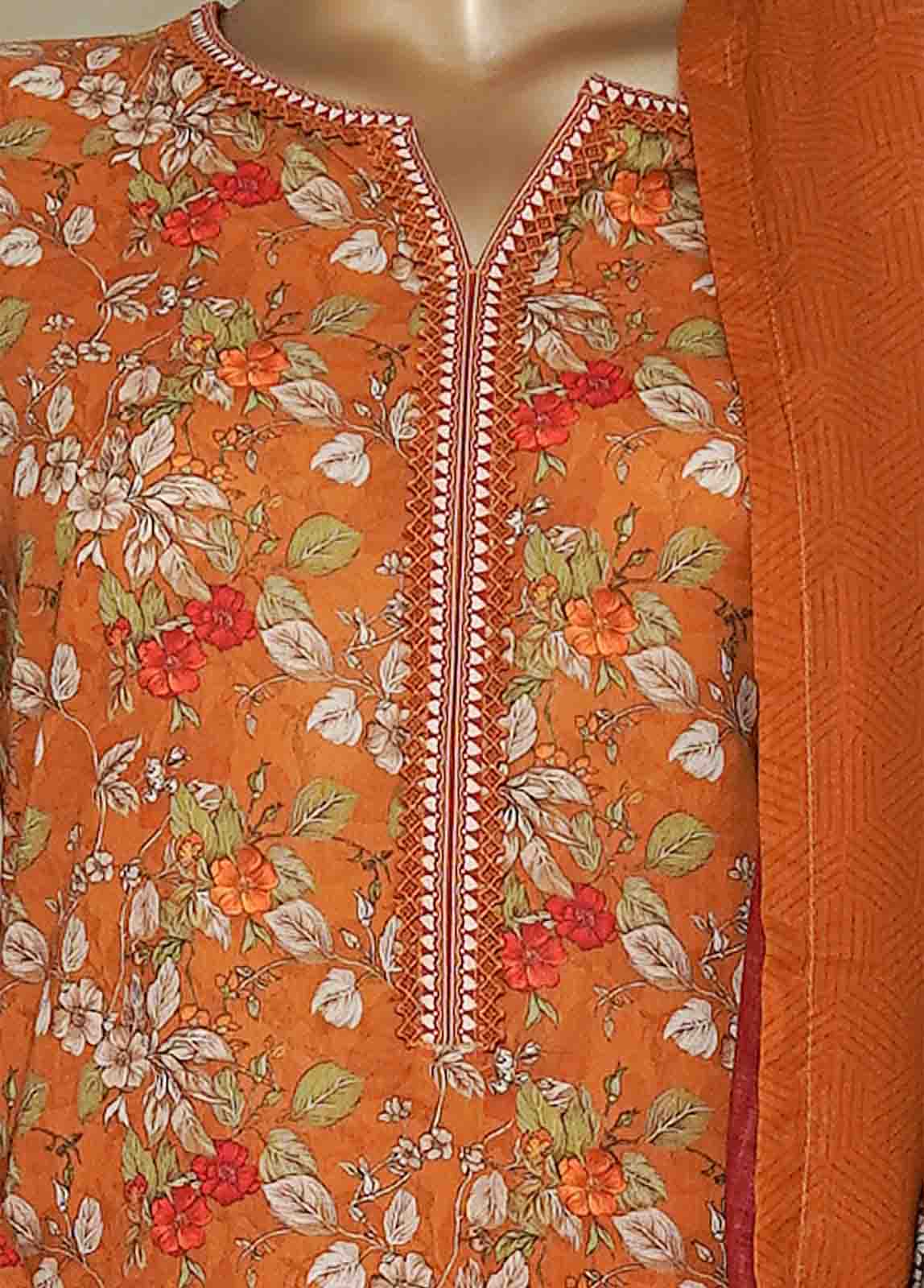 NSM-0159-PR R10-11- 3 Piece Printed Cotton Stitched Suit