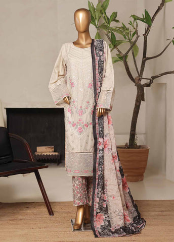 Bin Saeed Fabric - NSM-016-DEMB- 3 Piece Luxury Embroidered Stitched Suit