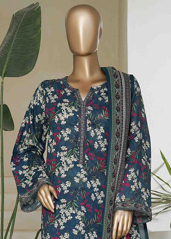 Bin Saeed Fabric - NSM-0160-PR R10-11- 3 Piece Printed Cotton Stitched Suit