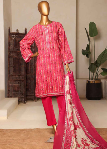 Bin Saeed Fabric - NSM-0161-PR-R2-5- 3 Piece Printed Stitched Suit