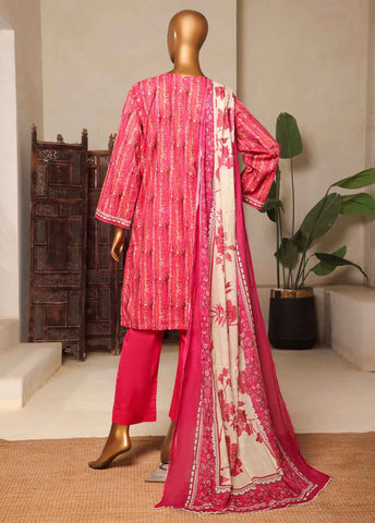 Bin Saeed Fabric - NSM-0161-PR-R2-5- 3 Piece Printed Stitched Suit