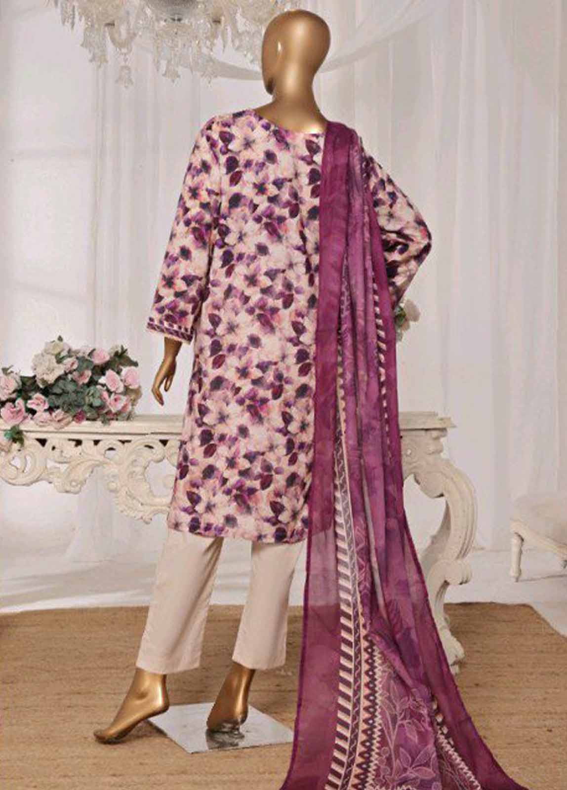 NSM-0163 R-05- 3 Piece Printed Stitched Suit