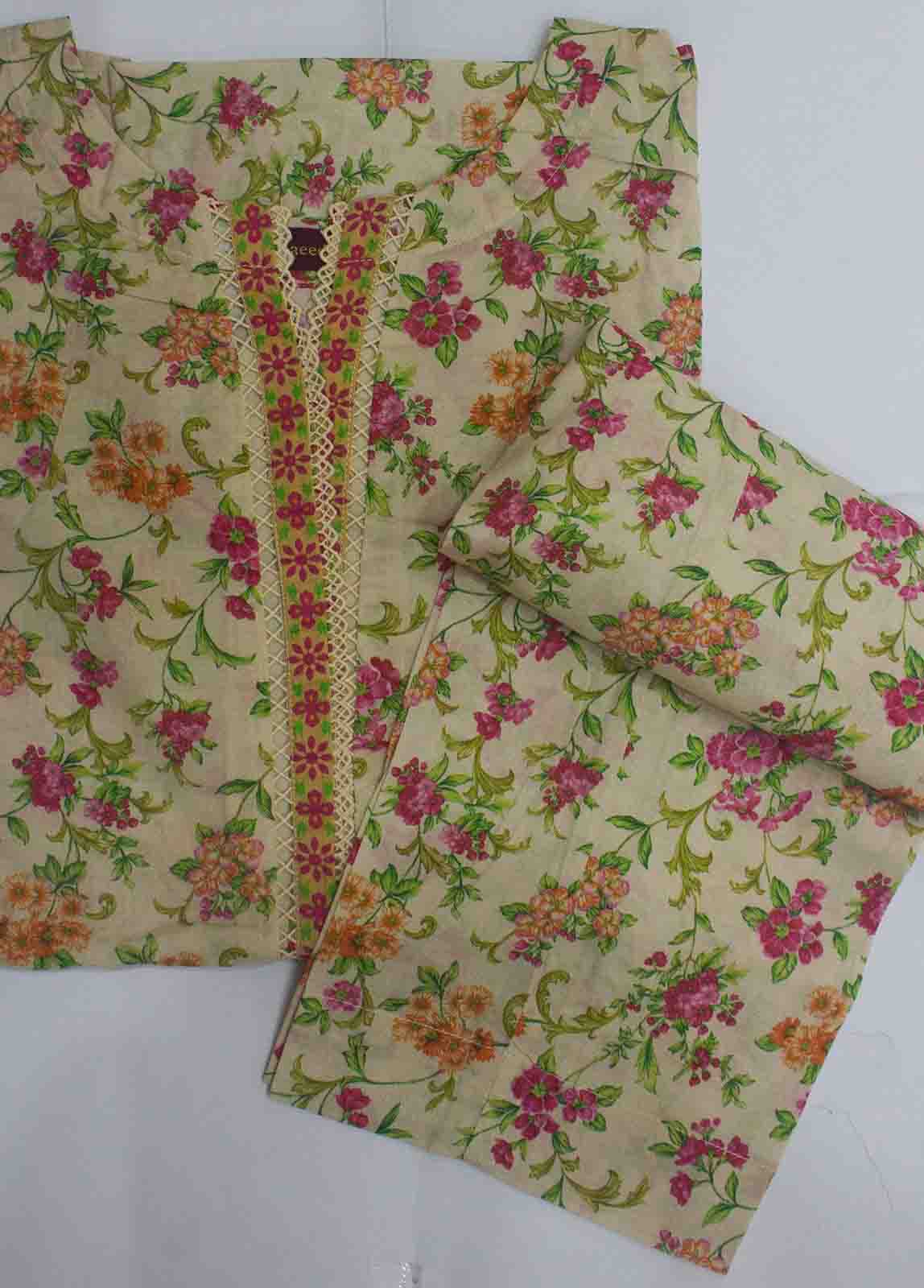 Bin Saeed Fabric - NSM-0166- 2 Piece Printed Cotton Stitched Co Ords