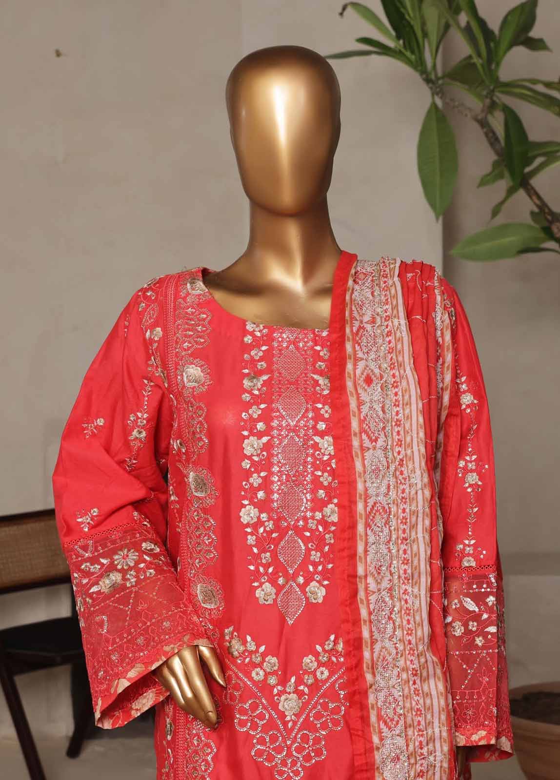 Demb NSM-017-DEMB- 3 Piece Luxury Embroidered Stitched Suit – Bin Saeed Fabrics