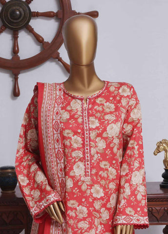 Bin Saeed Fabric - NSM-017- 3 Piece Printed Farshi Shalwar Suit